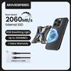 MOVESPEED RX20M 2060 MB/s Disco rigido esterno magnetico 4TB 2TB 20Gbps USB3.2 Gen2 Tipo C SSD portatile per iPhone ProRes PS4 PS5 - Black