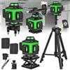Seeiswork Livello laser 8/12/16 linee 3 ° Funzione di livellamento automatico Strumento di livellamento Supporto per treppiede per linea di adesivi da parete a terra omnidirezionale -