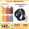 OnePlus Versione globale OnePlus Watch 3 Smartwatch da 43 mm Display AMOLED da 1,32 pollici Durata della batteria fino a 60 ore Wear OS by Google GPS NFC