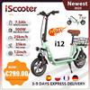 iScooter Scooter elettrico iScooter con sedile e cestino, eScooter pieghevole da 500 W, 36 V 7,5 Ah, portata massima di 35 km, monopattino per mobilità per adulti - i12