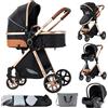 Passeggino 3 in 1 Carrozzine Passeggino leggero Passeggino pieghevole compatto Passeggino neonato Sistema da viaggio Passeggino Passeggino - XV9-GREY