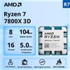 AMD NUOVO AMD Ryzen 7 7800X3D 4.2GHz L3 = 96M Processore 120W 8 Core 16-Thread R7 7800X3D Presa AM5 5NM DDR5 ma Nessuna ventola -