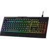 Redragon K525 Tastiera da gioco a membrana cablata retroilluminata RGB da 104 tasti con 5 tasti multimediali e 4 tasti macro extra integrati - Grey