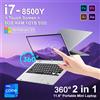 BIOSSANCE Intel Core i7-8500Y Touch screen per computer portatile 2in1 11,6 8 GB RAM 1 TB 2 TB SSD Windows 11 PC portatile da ufficio 360 ° Flip Notebook - BIANCO