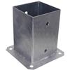 NAJDER Supporto per pali a vite quadrata 120x120 mm, manicotto a pavimento, ancoraggio per pali in legno, acciaio zincato a caldo per recinzioni, altalene, pergole, colore: argento