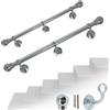Parpyon® Corrimano a muro maniglia appoggio passamano in Acciaio INOX a parete Scale, Bagno, Doccia, Cucina, maniglione bagno - porta asciugamani 100% prodotto Italiano