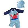 WYTbaby Costume da bagno per bambini e ragazzi, protezione UV, tutto in uno, protezione solare, costume da bagno intero in neoprene, UPF 50+, costume da bagno con chiusura lampo, maniche corte,