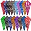 FEPITO 18 pezzi Bandana in cotone Tie Dye Bandana Paisley Bandane Assortiti Fazzoletti da cowboy per uomini e donne (15 colori)