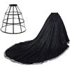 GRACEART Wedding Lady Gonna Lunga in Tulle da Puffy Vintage da Donna Gonne (Nero)