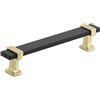 Amerock Maniglia per armadietto, nero opaco spazzolato, oro spazzolato, 128 mm, da centro a centro, Overton, confezione da 1, maniglia per cassetti, accessori per armadietti