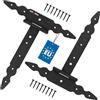KOTARBAU® 2 cerniere a T nere, lunghezza: 250 mm, gancio a croce, in acciaio verniciato a polvere, per porta in legno, per porta di carico, per porte, per cancello da giardino, cerniere