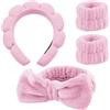 HIQU and HIST Set di 4 fasce per capelli, cosmetici, spa per lavare il viso, per la cura della pelle, per capelli, per capelli, per donne, ragazze, yoga, sport, doccia