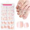 Fonyiunce 120 Pezzi Unghie Finte Piedi, French Press On Toenails, False Toenail a Copertura Totale Fake, 12 Dimensioni, Unghie dei Piedi Lucide Adesive, per Donne e Ragazze