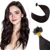 SEGO Pro Extension Capelli Veri Cheratina 35cm 25 Ciocche #1B Nero Naturale Capelli Umano U Tip Remy Human Hair (20g)