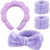 HIQU and HIST Set di 4 fasce per capelli, cosmetici, spa per lavare il viso, per la cura della pelle, per capelli, per capelli, per donne, ragazze, yoga, sport, doccia