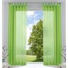 Gardinenbox 61000CN - Set di 2 tende trasparenti per soggiorno, in voile, con passanti, con chiusura a nastro, 225 x 140 cm (altezza x larghezza), colore: verde mela