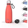 Daikoku, Bottiglia Termica in Acciaio Inossidabile | Doppia Parete Isolante | 100% Antifuga | Sicura e Salutare, Free BPA | Multifunzionale, Sport Ideale thermo Acciaio Inossidabile, Corallo, 350 ML