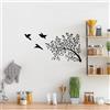 Wallity Hanah Home Elegante accessorio decorativo da parete in metallo, nero, 37 x 70 cm, 100% metallo, spessore 1,5 mm, perfetto per la decorazione della casa moderna e arte da parete unica