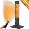 ICQN Stufa a infrarossi con telecomando, da 2500 watt, riscaldamento per interni ed esterni, stufa a terra con grado di protezione IP20 e display digitale (Standard 2300W)