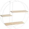 DRW Scaffale da Parete con 3 Ripiani in Legno e Metallo Bianco e Naturale