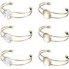 SUNNYCLUE Fai Da Te 6 Pezzo Cabochon Kit per La Creazione di Braccialetti Impostazione del Braccialetto Braccialetti Vuoti Regolabili Vassoio per Castone e Cabochon A Cupola in Vetro Trasparente