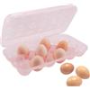 MKNZOME 18 Griglia Porta Uova da Frigo, Portauova Frigorifero Plastica Trasparente Contenitore Uova per Cucina di Casa, Frigorifero,Feste, Campeggio, Picnic, Escursionismo, Viaggi