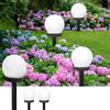 Set Da 4 Luci Solari Sferiche Da Giardino, Effetto Vetro Rotto Impermeabili Paletti Inclusi Argento 86648507