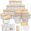 MILIVIXAY 20 bicchieri per candele in vetro latteo da 118 ml, con coperchio e kit per la produzione di candele, ampia apertura larga per la produzione di candele, contenitore per erbe e polvere