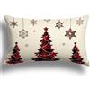 ZWJD Cuscini Natalizi per Divano 1 Pack Federe Cuscini Divano 30x50 Federe Cuscini Natalizi Cotone e Lino Biancheria Cuscini per Divano per Natale Decorazioni Casa