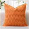 JOTOM Federe per Cuscino in Velluto a Coste Morbido 60x60 cm Federe per Cuscino con Texture a Bolle 3D per Divano, Camera da Letto, Decorazione della Casa (Arancia)