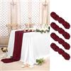 Pesonlook Confezione da 4 runner da tavola in garza da 3 m di lunghezza, in garza bordeaux, stile bohémien, per matrimoni, addio al nubilato, feste, banchetti (bordeaux)