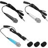 QUARKZMAN 3 Pz Mini Microfono, Mini Mic Piccolo Microfono Telefono Mic Piccolo Microfono con Copertura in Spugna per Registrare la Voce del Telefono, Blu/Nero/Argento