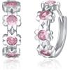 Jrêveinfini Fiore Orecchini Cerchio Donna Argento 925 Anallergici Nichel Free Senza Nichel, Fiore Orecchini Rosa Bambina Ragazza Maestra, Gioielli Regalo Donna Compleanno Anniversario Bambina Mamma
