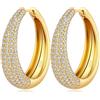 jiamiaoi Orecchini Cerchio Oro Orecchini Donna Cerchio Argento 925 Placcato Oro Bianco 18 Carati 15mm
