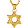 Richsteel Collana Stella di David Collana Uomo con Esagramma Pendente Magen Intrecciato Collana Militare Acciaio Inox/Rame Impermeabile Anallergico Amuleto per Uomo Ragazzo