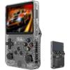 BINZHIGE R36S Console di gioco portatile retrò, 128 GB di archiviazione, oltre 21000 giochi, schermo IPS da 3,5 pollici, sistema Linux, nero traslucido