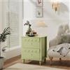 UEV Set di 2 Comodini, Tavolino Laterale con Design a Onde, Tavolino da Divano Colorato, 2 Cassetti Portaoggetti, per Soggiorno, Camera da Letto, Ufficio, 50 x 40 x 60 cm, Verde