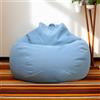 HORLSKI Grandi pouf per interni ed esterni, per adulti, impermeabili, a forma di pera, in poliestere, senza imbottitura, soggiorno, giardino, blu, 80 x 90 cm