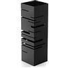 VERSA Stripes Portaombrelli per Ingresso, Corridoio, Camera, Giardino. Portaombrelli Piccolo e Moderno, Misure (A x L x l) 49 x 15,5 x 15,5 cm, Metallo, Colore Nero
