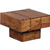 FineBuy Tavolino Legno Massello Sheesham 44 x 30 x 44 cm | Tavolo Soggiorno Stile Country | Tavolo Divano Prodotto Naturale | Tavolino da caffè Piazza Dadi