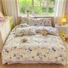 Highdi Set di Biancheria da Letto Matrimoniale, 4 Pezzi Set 100% Cotone Copripiumino Singolo Doppio con Chiusura a Zip 1 Lenzuolo +1/2 Federe (200x230cm -Letto 1,5 m,Fiore Viola)