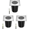 ledscom.de 3 pz. lampada da incasso a pavimento RELI per esterni, IP67, acciaio inox, angolare, 11 x 11cm, 1x GU10 max. 15W