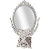 Moligin Double Sided Ornato da terra del piano d'appoggio di vestire specchio da tavolo Specchio Specchio da toilette Vintage Camera Bagno Specchio Shabby Chic-ovale tavolo specchio Vintage girevole