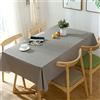 FANSU Tovaglia Plastificata PVC Rettangolare, Tinta Unita Stile Semplice Tovaglie Cerata Impermeabile Antimacchia Lavabile Copritavolo per Soggiorno Cucina Giardino Feste (140x140cm,Grigio Chiaro)