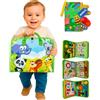 VILLMART Busy Board Montessori 1 Anno con Libro sensoriale Incluso - Set educativo 2 in 1 per Neonati e Bambini Fino a 3 Anni - Giochi Montessori - Libri in Stoffa