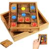 Logica Giochi - Fuga dalla Prigione - Khun Phaen - Klotski - Rompicapo in Legno - 16 Giochi in 1 - Difficoltà Miste - Legno Teak - Puzzle