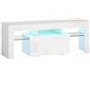 HOMCOM Mobile TV, con illuminazione LED e ripiani in vetro temperato, 120x34x45cm, Bianco | Aosom Italy