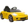 AIYAPLAY Auto Elettrica per Bambini con Telecomando, Musica, Clacson, USB, Cintura di Sicurezza, per 3-5 Anni, Giallo | Aosom Italy