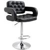 HOMCOM Sgabello da bar girevole e regolabile in altezza, con schienale, poggiapiedi e braccioli 61x50x94-114cm Nero | Aosom Italy