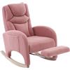 DEKO COLLECTION Poltrona Relax a Dondolo con Braccioli Imbottita ed Ergonomica, per Soggiorno e Camera da Letto, 66x96-125,5x99 cm, Rosa | Aosom Italy